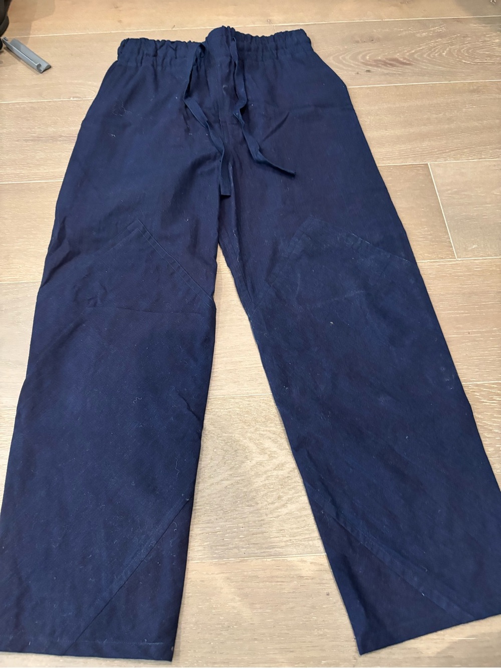 Women's Navy Elastic-Waist Drawstring Jogger Pants